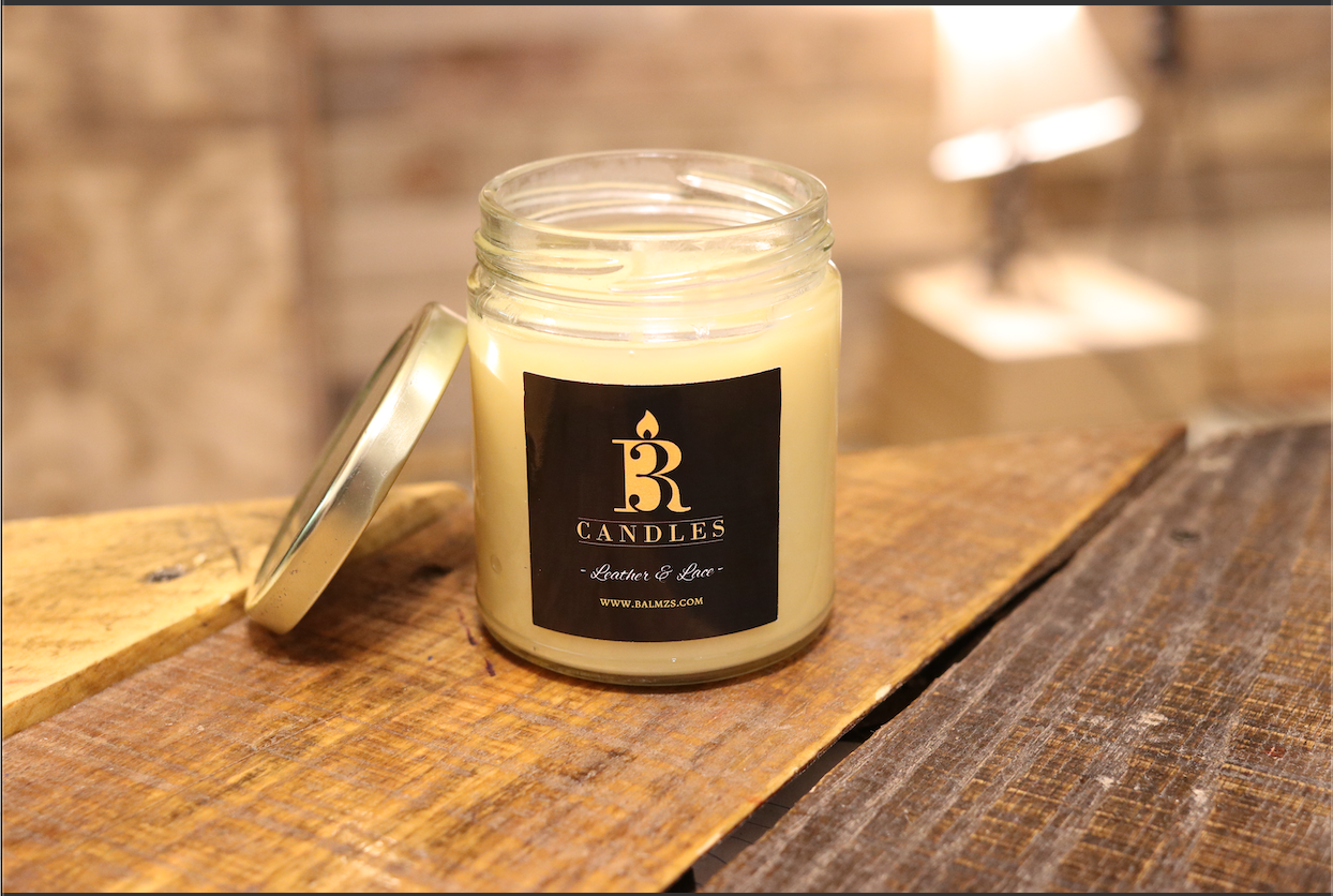  Luxury Genuine Leather and Lace Scented Candle